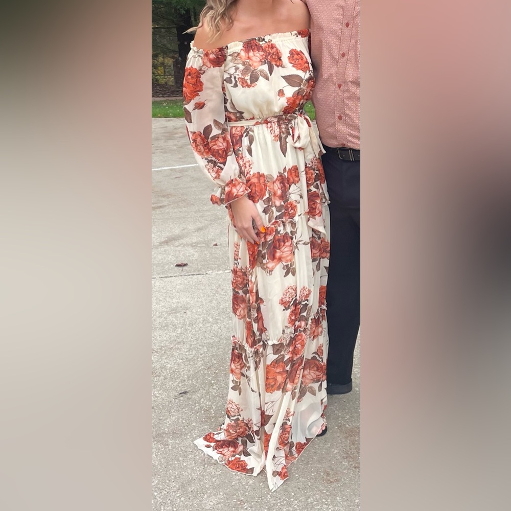 Baltic Born long sleeved tiered long dress